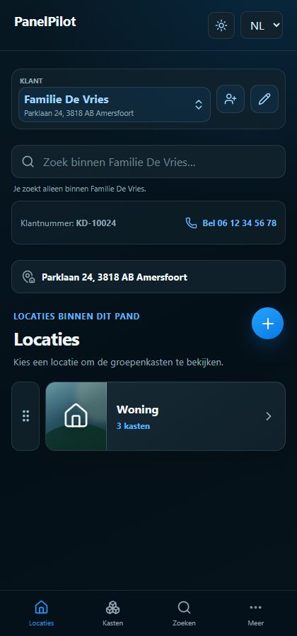 Locatieoverzicht in PanelPilot