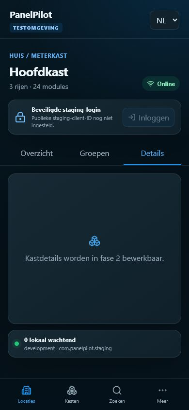 Detailgegevens van een groepenkast in de PanelPilot-app